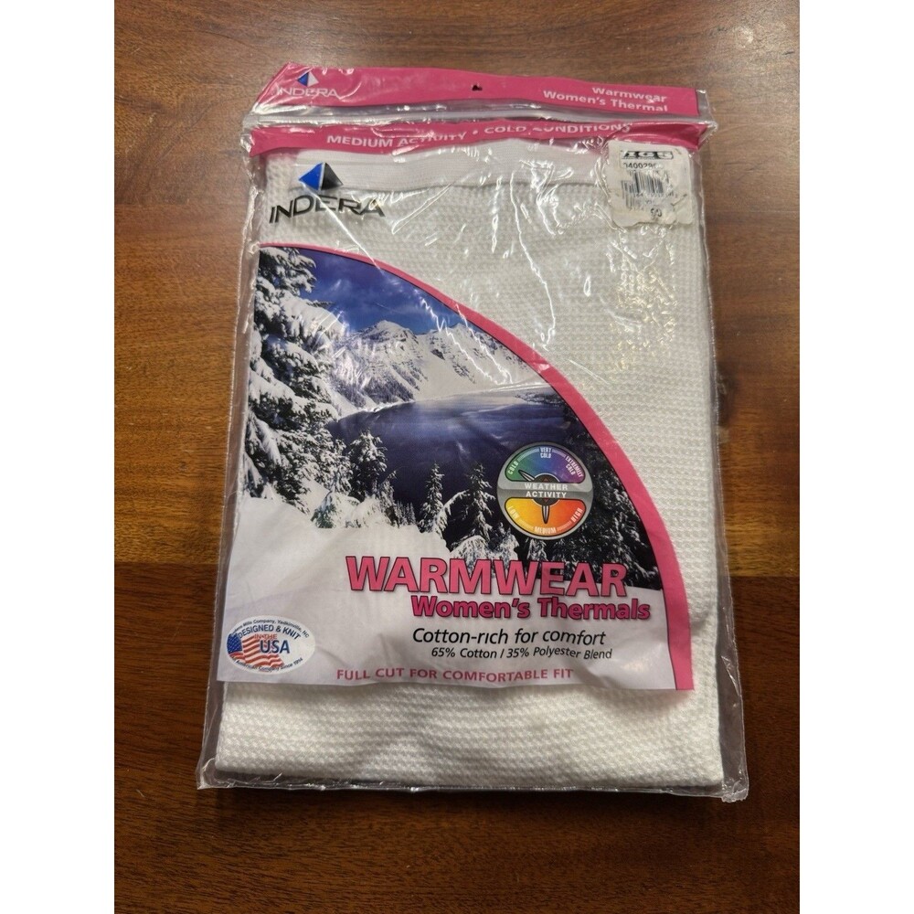 Indera Women XL Warmwear Thermal Pants White Waffle Knit Underwear Long John NEW